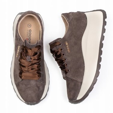 Жіночі спортивні кросівки GOODIN GD-140, шкіряні, міські, легкі, casual, коричневі, 39