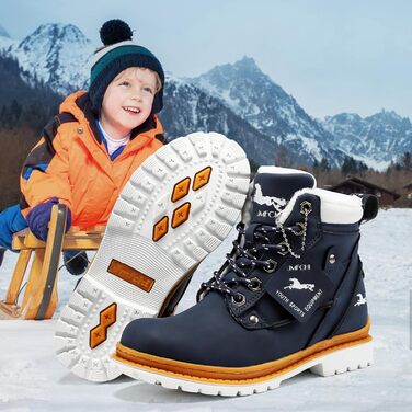 Дитячі зимові черевики JMFCHI для ходьби та трекінгу: теплі, з антиковзким покриттям, розмір 36 EU, блакитні
