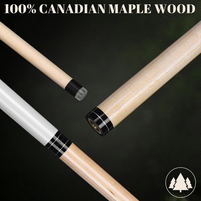 IIQ Більярдний кий Jump Break 23-25oz, 3 частини, канадський клен (чорний з білим)