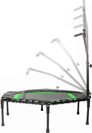 Фітнес батут SportPlus для дорослих, зелений, 111x124x90-115 см