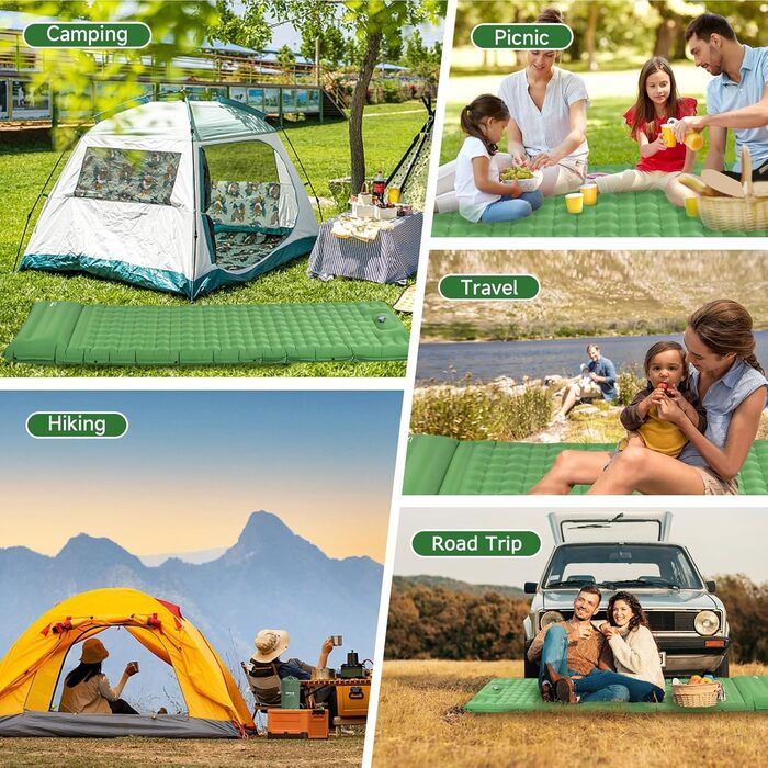 Каремат самонадувний HiiPeak Isomatte 12 см, зелений. Легкий, компактний, з інтегрованими подушками. Ідеальний для кемпінгу та відпочинку на природі.