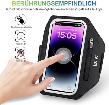 Спортивний браслет EOTW для телефону та AirPods: зручна фіксація на руці, сумісний з iPhone, Galaxy та MP3-плеєрами (5.5'-6.0')