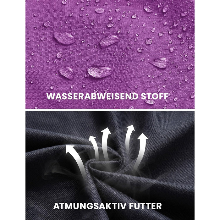 Жіноча трекінг куртка Outdoor, вітронепроникна та водонепроникна куртка-дощовик з капюшоном (фіолетовий, L)