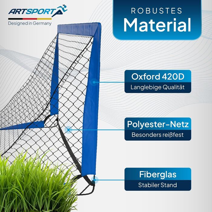 ArtSport Ворота для футболу Pop-up Goal Master - 2 шт. з аксесуарами - складані та готові до гри - 2 ворота для гри в приміщенні та на вулиці - футбольні ворота для дітей, колір: блакитний
