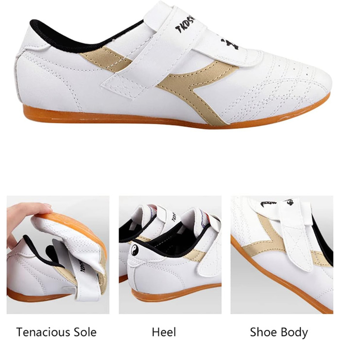 Взуття для тхеквондо Dilwe: дихаючі кросівки для кікбоксингу, тай-чі, конфу, для дорослих та дітей (34 розмір, довжина устілки 22 см)