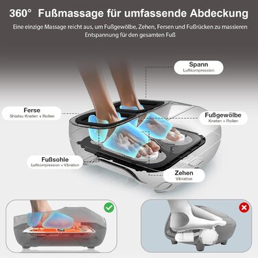 Масажер для ніг Shiatsu з підігрівом для планарної фасції та невропатії, портативний, до 43 розміру, ідеальний подарунок для батьків