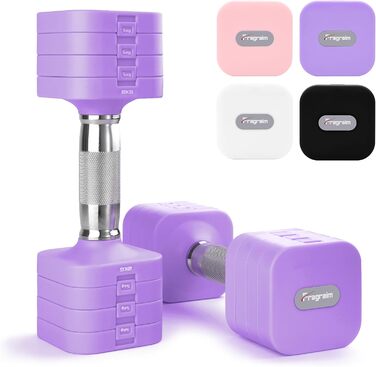 Набір гантелей Fragraim 5 кг x 2, регульовані, для дому, фітнесу, силових тренувань (фіолетовий)