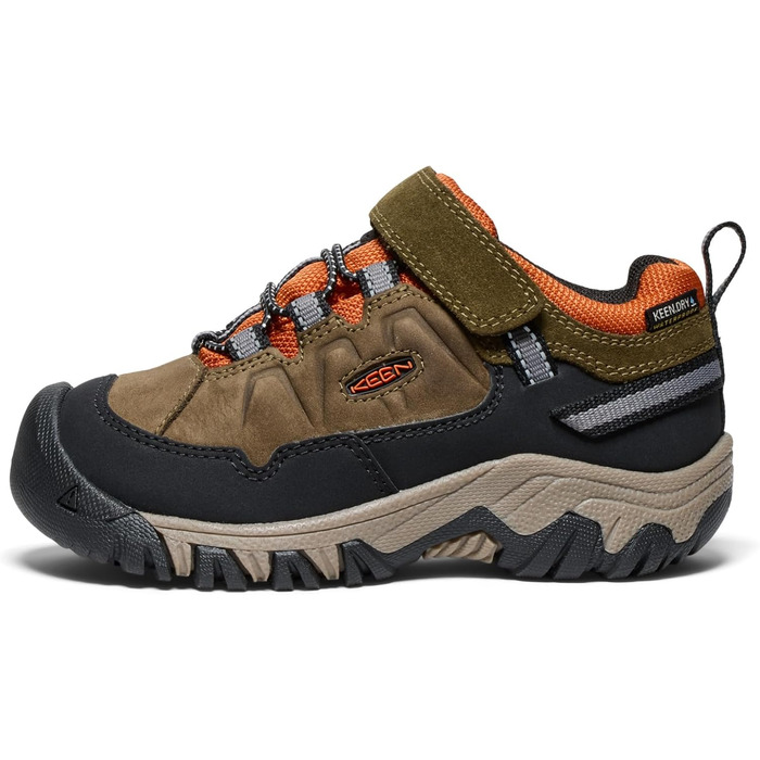 KEEN Targhee 4 Low - Водонепроникні трекінгові черевики для дітей (Dark Olive Gold Flame, 32/33 EU)