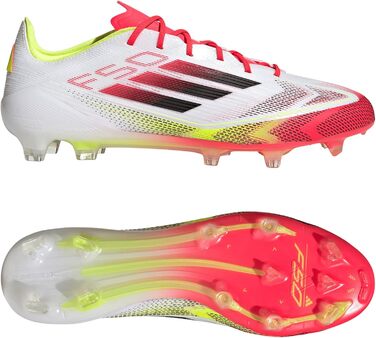 Бутси для футболу Adidas F50 Club Unisex для жорстких майданчиків (40 2/3 EU, біло-чорні)