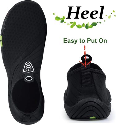 Чоловічі та жіночі аквашузи для плавання та відпочинку на воді, швидковисихаючі, легкі, дихаючі (40 EU, чорний)