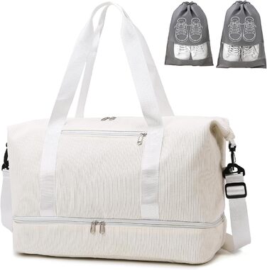 Спортивна сумка-рюкзак для жінок, 35л, Weekender, для подорожей та тренувань, з відділенням для взуття та мокрих речей, бежева