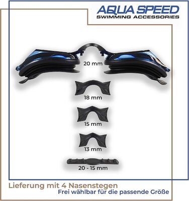 Плавальні окуляри Aqua Speed Lumina з діоптріями для дорослих, короткозорість, чорні, тоновані лінзи, індивідуальний вибір діоптрій для кожного ока