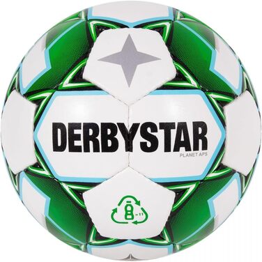 Футбольний м'яч DERBYSTAR Planet APS v21, біло-зелено-чорний, розмір 5