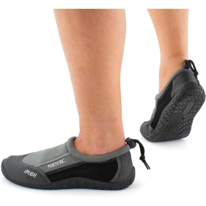 SEAC Splash: Шкарпетки для плавання та відпочинку на морі, пляжі та басейні (для дорослих та дітей), швидко сохнуть, сірі та чорні, 43 EU