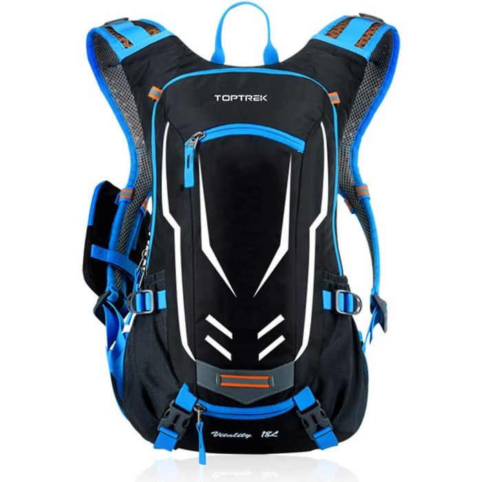 Велосипедний рюкзак Toptrek 18L, ультралегкий, водонепроникний, з чохлом від дощу та кріпленням для шолома, гідраційний, для чоловіків, синій, для MTB та спорту