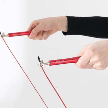 Скакалка Fizyo зі сталі, для швидкого стрибкування, регульований до 330 см, для фітнесу та тренувань (Червоний)