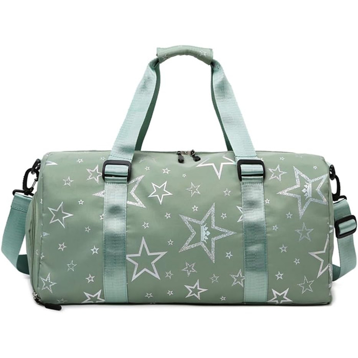 Дитяча спортивна сумка-рюкзак з відділенням для взуття та мокрою білизною, спортивна сумка для дівчаток з принтом зірок (зелена)