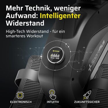 Гребний тренажер SportPlus для дому, складаний, з тихою магнітною системою гальмування, комп'ютер для тренувань, фітнес-обладнання для дому, Indoor гребний тренажер, сумісний з додатком (Premium)