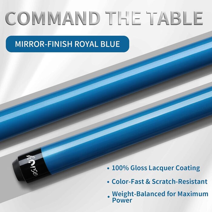 Біліардний кий Horse з наконечниками 13 мм, 147 см, з рукавичками та крейдою. Дерев'яний кий для більярду для дорослих. Стильний дизайн, вага 540/600 г