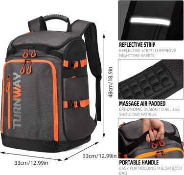 Сумка для сноуборду/лиж TurnWay | Для зберігання та транспортування спорядження, куртки, шолома, маски, рукавиць та аксесуарів. Колір: сіро-помаранчевий
