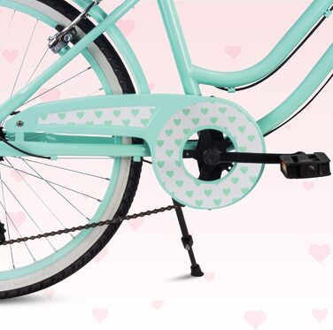 Дівчачий велосипед Sun Baby 20 дюймів, 6 швидкостей Shimano, для дітей 6-10 років, біло-золотий, Heart Bike