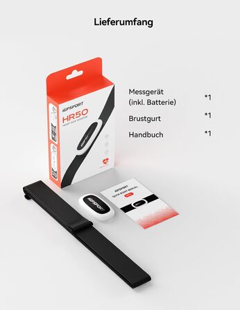 Пульсометр iGPSPORT HR50 Bluetooth ANT+ для велоспорту, бігу, фітнесу (водонепроникний)