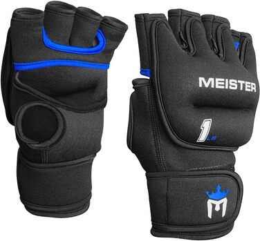 Неопренові вагові рукавички Meister Elite 0,5 кг для кардіо, чорні/сині, 2 шт.