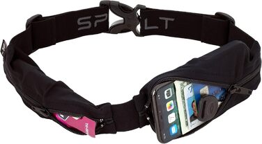 Пояс-сумка SPIbelt Dual Pocket Pro для бігу, унісекс, чорний (розширювані кишені, регульований пояс, без підстрибування)