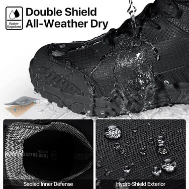 Чоловічі туристичні черевики FREE SOLDIER, чорні, водонепроникні, дихаючі, низькі