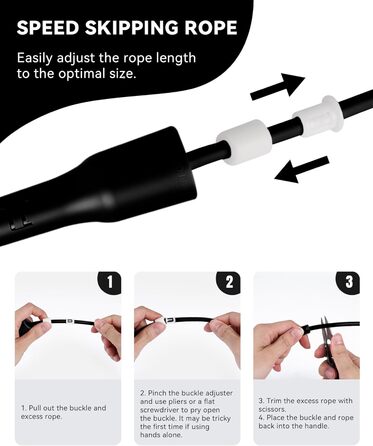 Стрибкове канат iMoebel 6 мм, 3 м, PVC, регульований, з ABS-ручкою, для дітей та дорослих, чорний