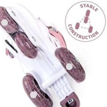 Дитячі ролики Cariboo для початківців, регульовані, 2 розміри, з навчальними колесами, рожеві, для дівчаток, балерина (31-35, рожево-сливовий)