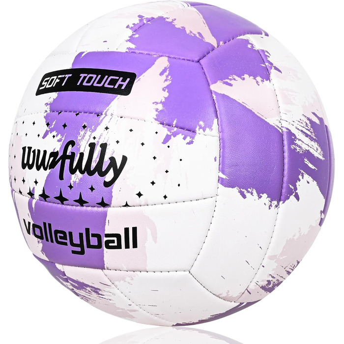 Волейбольний м'яч Wuzfully Kinder Soft Touch для пляжу та залу, розмір 5, фіолетовий