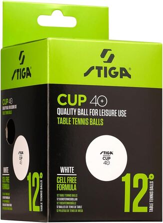 Набір тенісних кульок STIGA Cup 12 шт. ABS, білі