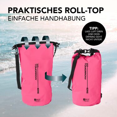 Водонепроникний рюкзак Dry Bag | Сумка-мішок Dry Bag | 2L, 5L, 10L, 20L | Для човнів, каяків, риболовлі та кемпінгу (Вертикальний, Рожевий)
