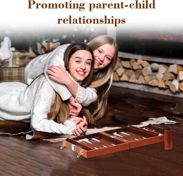 Набір для гри в шашки (бекґеммон) дерев'яний, 15 дюймів, для дорослих та дітей, у кейсі