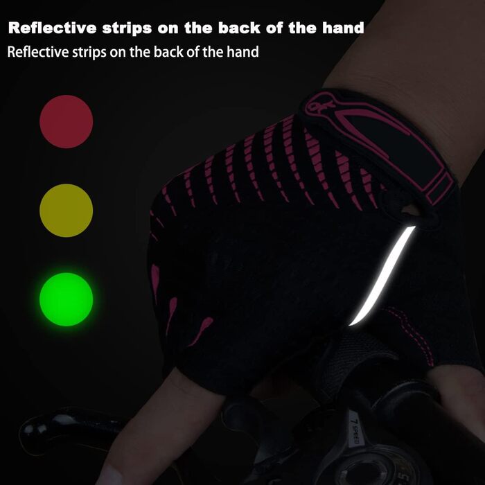 Велосипедні рукавички з відкритими пальцями, дихаючі, антиковзні, амортизуючі, короткі, літні, MTB, для чоловіків та жінок, S, рожеві