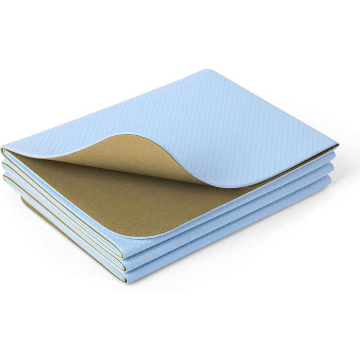 Йога мат Enssy для подорожей, складаний, компактний, 173 x 61 см, 0,4 см, з сумкою, легкий дизайн Pilates з корком, лотос, центр лінія 1