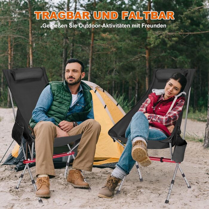 Складний туристичний стільчик Jianyana для відпочинку на природі: риболовля, пляж, сад. Максимальне навантаження 150 кг.