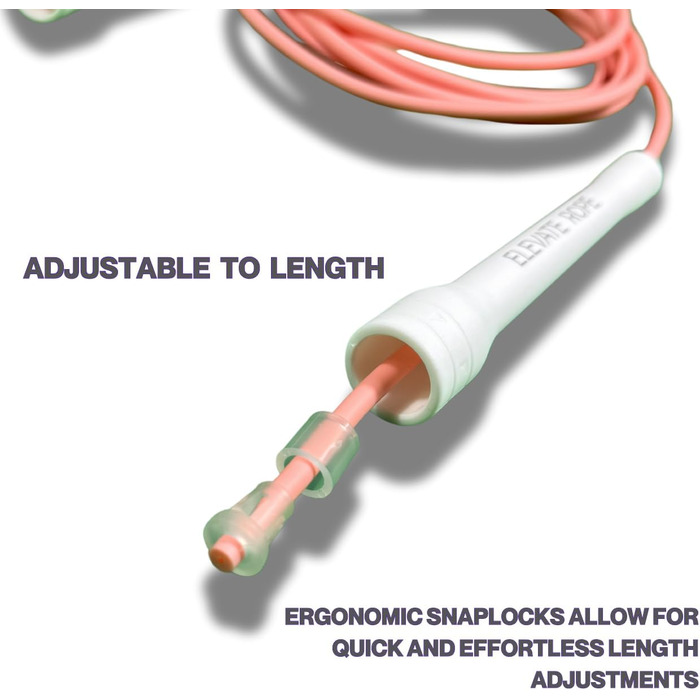 Стрибкове канат Elevate Speed Rope MAX - професійний, 5 мм, 3 м, з міцного PVC, чорний/білий (матовий рожевий)
