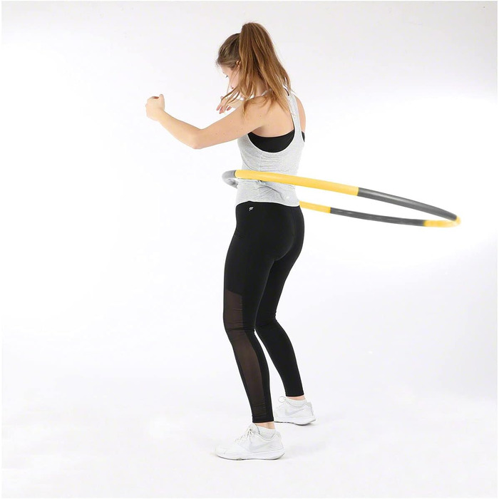 Хулахуп Sport-Tec 100 см, 1,5 кг з мірною стрічкою, жовтий, фітнес обруч для схуднення