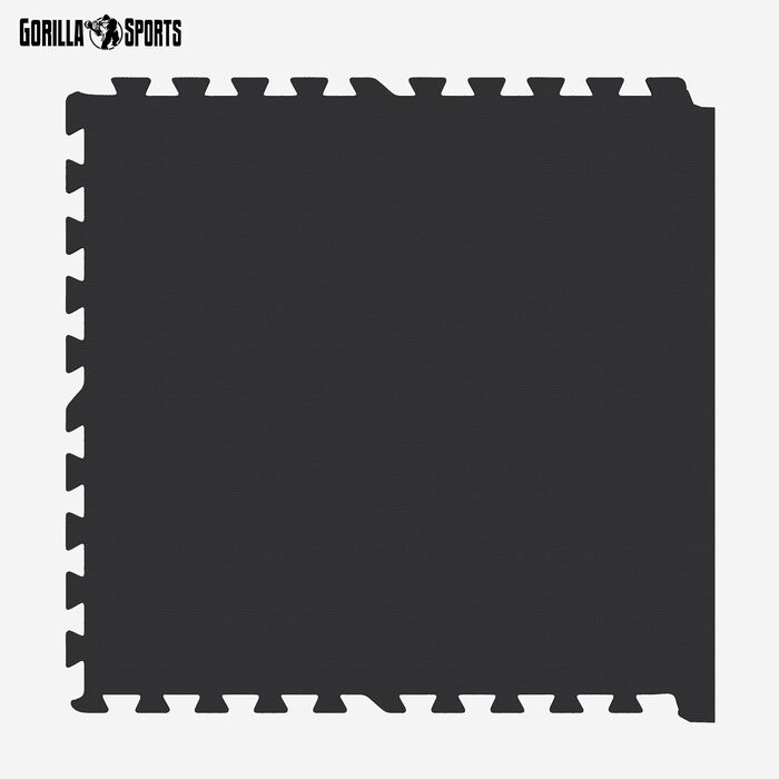 GORILLA SPORTS® Захисні мати EVA, 6 шт, 60x60x1,2 см, антиковзкі, для фітнесу, підлоги, тренажерів, басейну, з 12 крайовими елементами, різні кольори