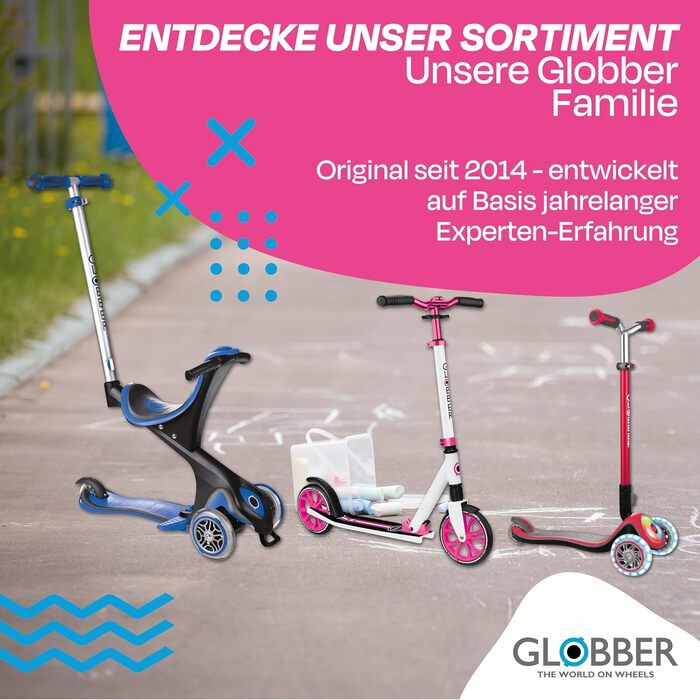Дитячий самокат GLOBBER Primo Foldable Plus Lights з LED колесами, 3-колісний, регульований, для дітей від 3 років, 120/80 мм, підшипники ABEC 5