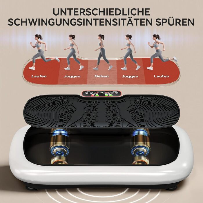 Вібраційна платформа HOMCOM з фітнес-гумками, 99 рівнів вібрації, 120 кг, для домашніх тренувань, LCD-дисплей, 200W, 73 x 40 x 13 см, білий+чорний