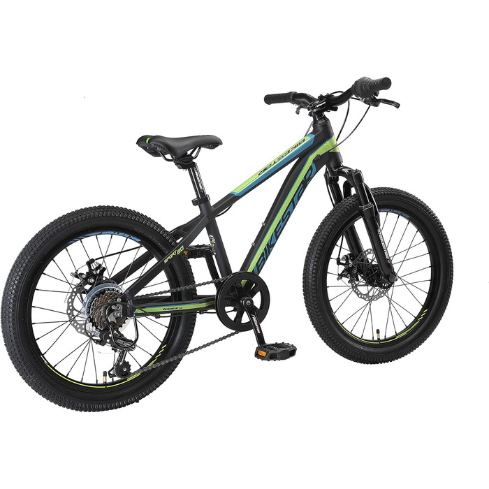Дитячий гірський велосипед BIKESTAR 20 дюймів, алюмінієва рама, 7-ступенева Shimano, дискові гальма, від 6 років