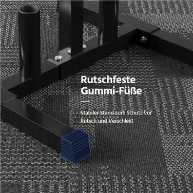 Стійка для гантелей Yaheetech - дерев'яний підсвічник для гантелей, стійка для ваги з 6 стієк, 28 мм, сталь, максимальне навантаження 400 кг