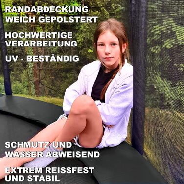 Батут для дітей на вулицю Ø 305 см, повний комплект, чорний