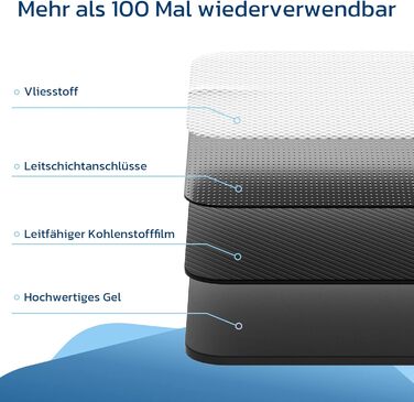 Пристрій TENS EMS Liorque для терапії болю: 3-в-1, 50 режимів, 10 електродів, стимуляція м'язів для рук, ніг, спини, плечей (білий)