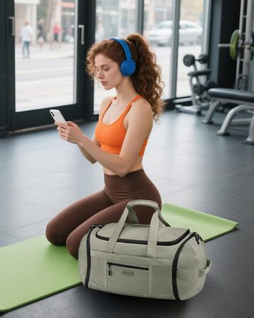 Спортивна сумка LOVEVOOK для жінок та чоловіків, велика сумка для тренувань, дорожня сумка з відділенням для взуття, водонепроникна спортивна сумка, Travel Duffle Bag з рюкзаком для фітнесу, подорожей, спорту (зелена, 45L, 51*28*32 см)