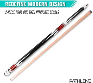 Професійний більярдний кий Pathline Billard-Queuestab з канадського клена (147,3 см) – 4 кольори, вага 510-595 г