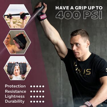 PICSIL Golden Eagle – безпальцеві тренувальні рукавички для кроссфіту, фітнесу, боксу та важкої атлетики, захист від мозолів та розривів, підвищена утримка магнезії, фіолетові